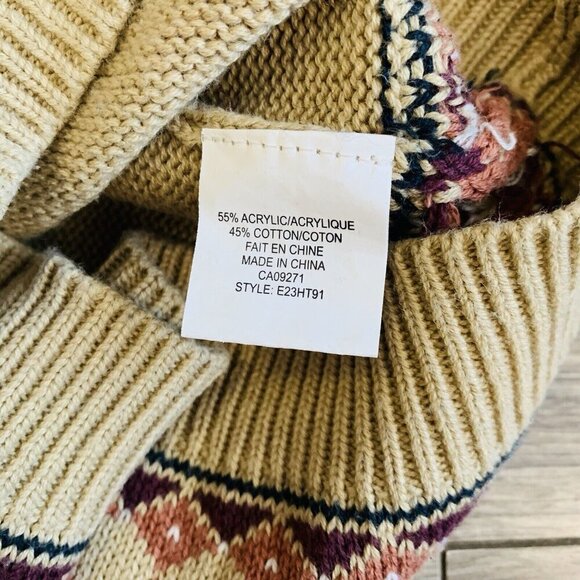 Hooke Knit Sweater Dress Teens Size 14 Long Sleeve Elbow Patches Norway Nordic - Picture 12 of 14